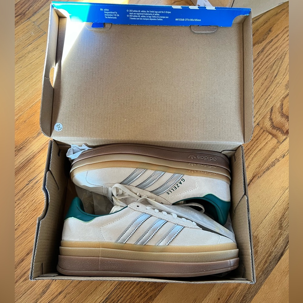NWT Adidas Gazelle Bold Off White Collegiate Green (Women's)